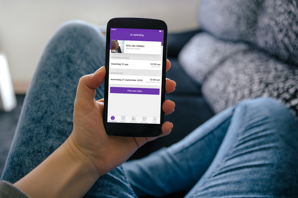 Leerling app om zelf rijles mee te plannen